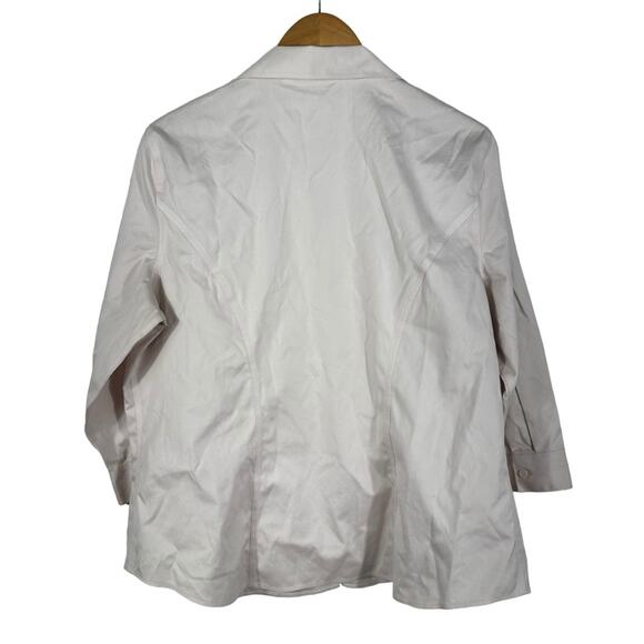 Chico's No Iron 100% Cotton 3/4 Sleeve Button Down Top Size 2 (US Large/12) - Picture 2 of 10